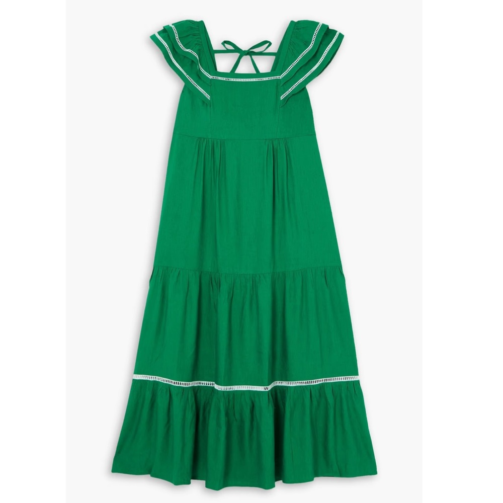 NEW CEFINN Bella tiered linen-blend midi dress - Picture 4 of 9